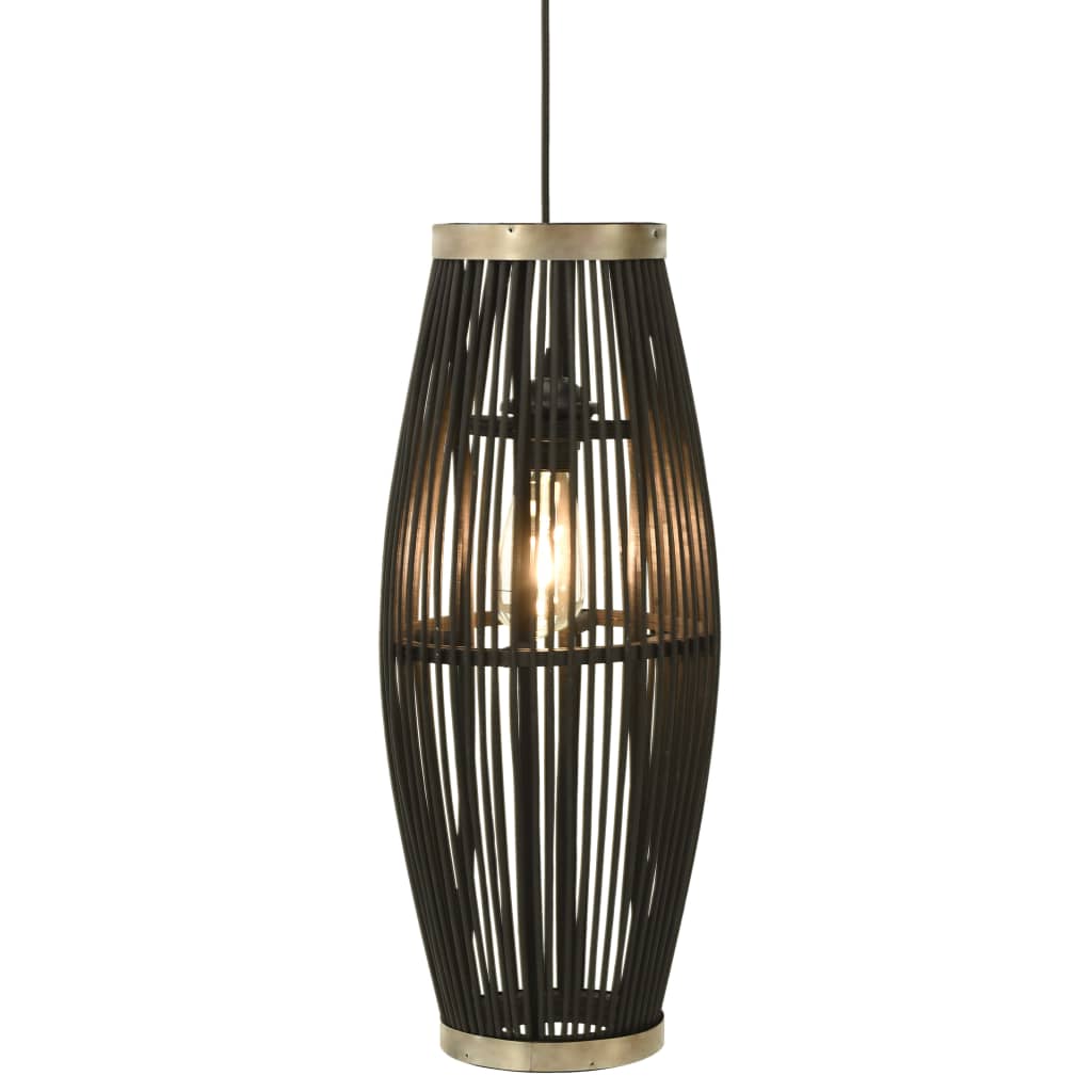 vidaXL Lampe suspendue Noir Osier 40 W 21x50 cm Ovale E27