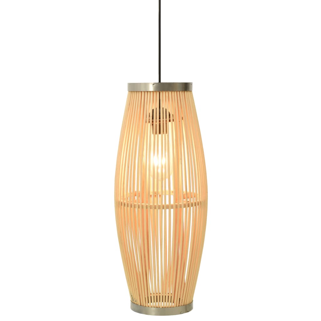 vidaXL Lampă suspendată, 23x55 cm, răchită, 40 W, oval, E27