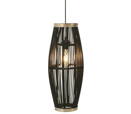 vidaXL Lampe suspendue Noir Osier 40 W 23x55 cm Ovale E27