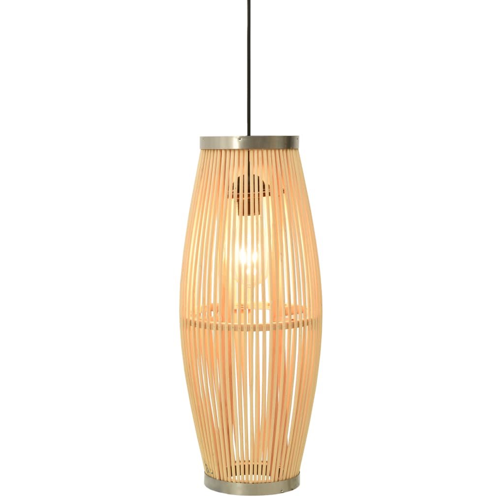 vidaXL Lampă suspendată, 25x62 cm, răchită, 40 W, oval, E27