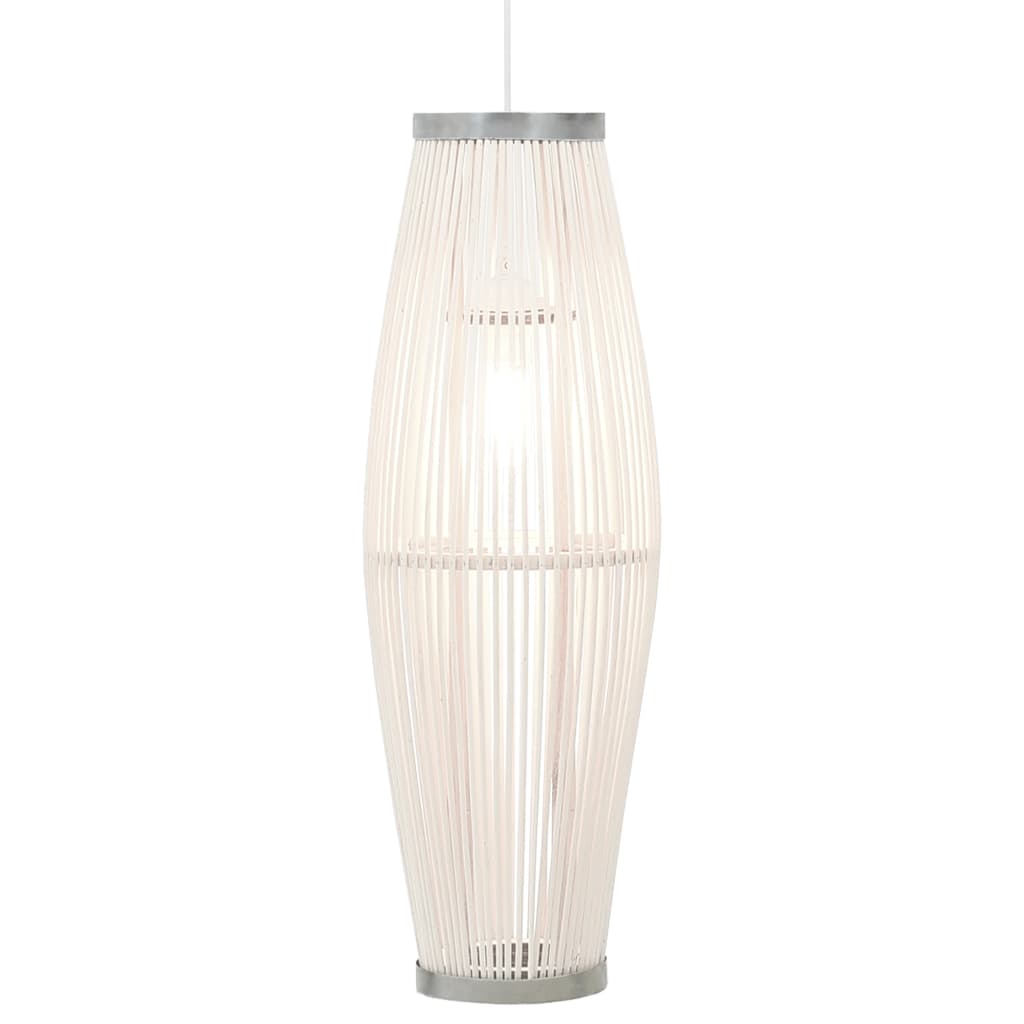 vidaXL Lampe suspendue Blanc Osier 40 W 25x62 cm Ovale E27