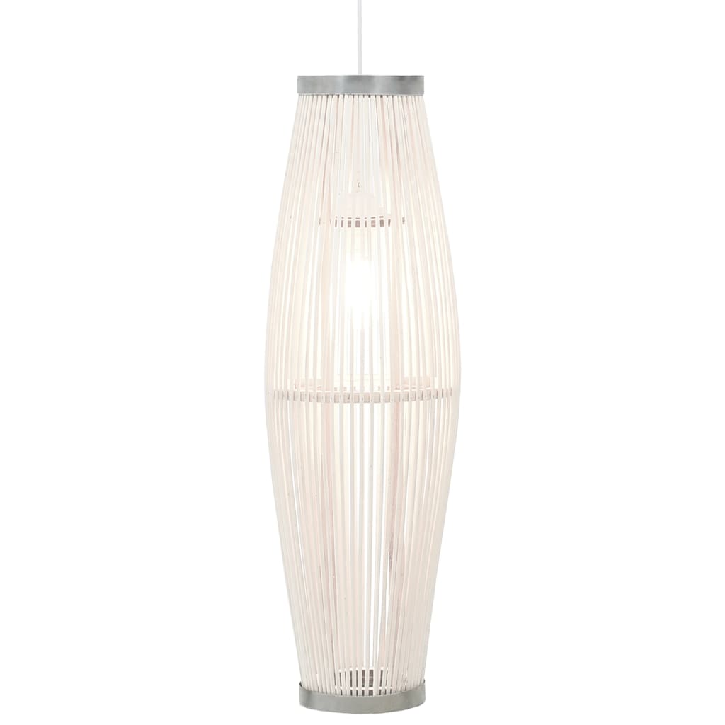 vidaXL Lampă suspendată, alb, 27x68 cm, răchită, 40 W, oval, E27