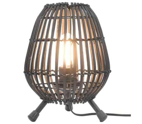 vidaXL Lampă cu suport de masă, negru, 60 W, 20x27 cm, răchită, E27