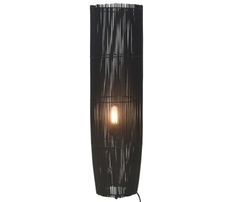 vidaXL Pastatomas šviestuvas, juodos spalvos, gluosnis, 52cm, E27