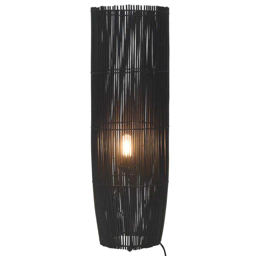 vidaXL Lampă de podea, negru, 84 cm, răchită, E27