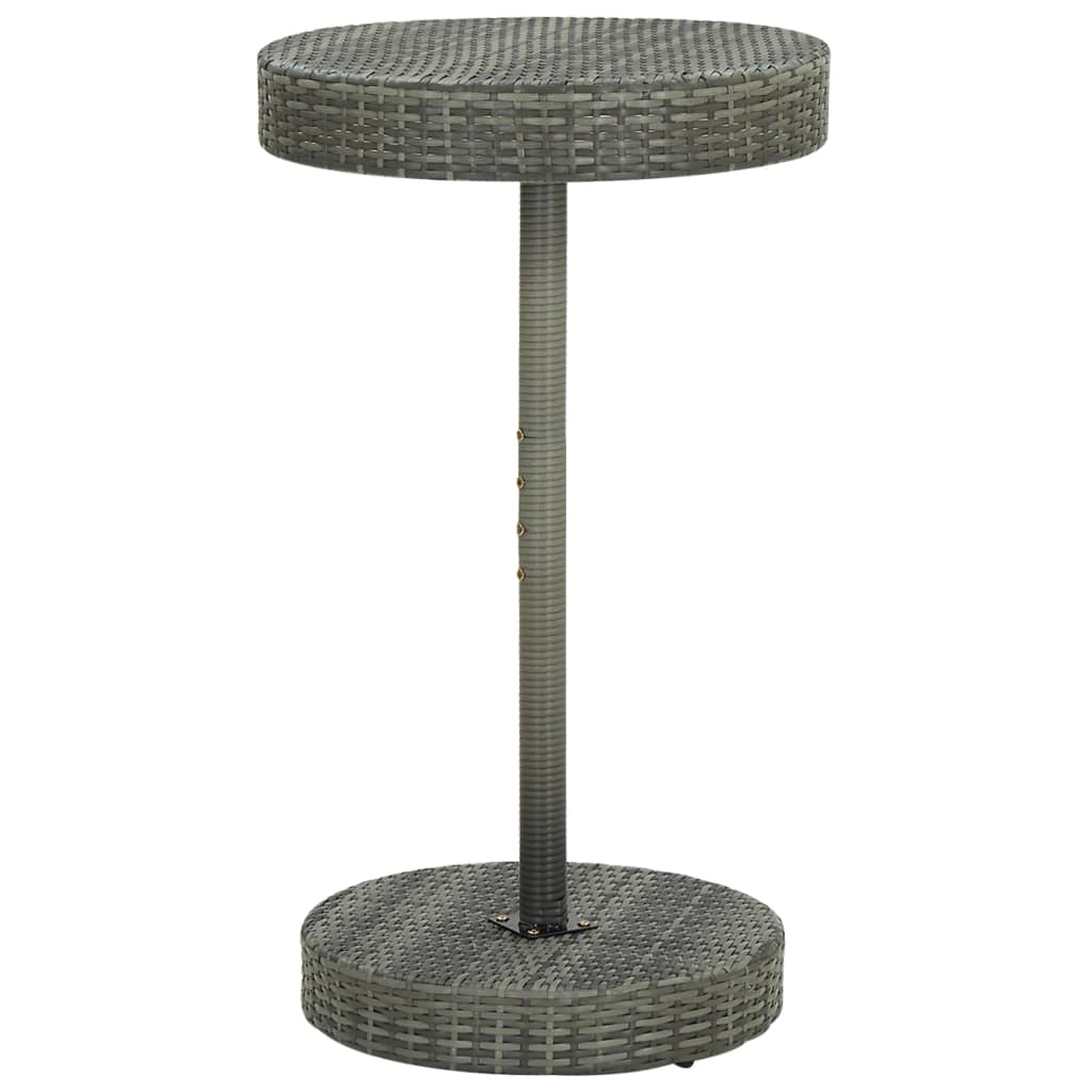 vidaXL Puutarhapöytä harmaa 60,5×106 cm polyrottinki