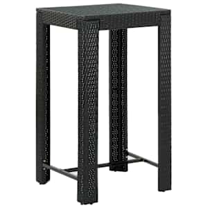 Vrtna barska miza črna 60,5x60,5x110,5 cm poli ratan