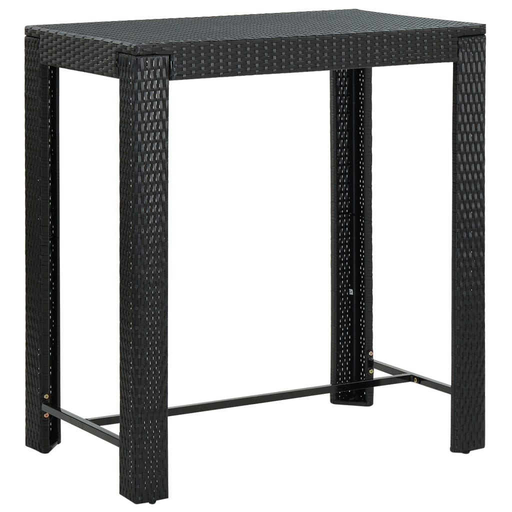 Garden Bar Table Black 100×60.5×110.5 cm Poly Rattan