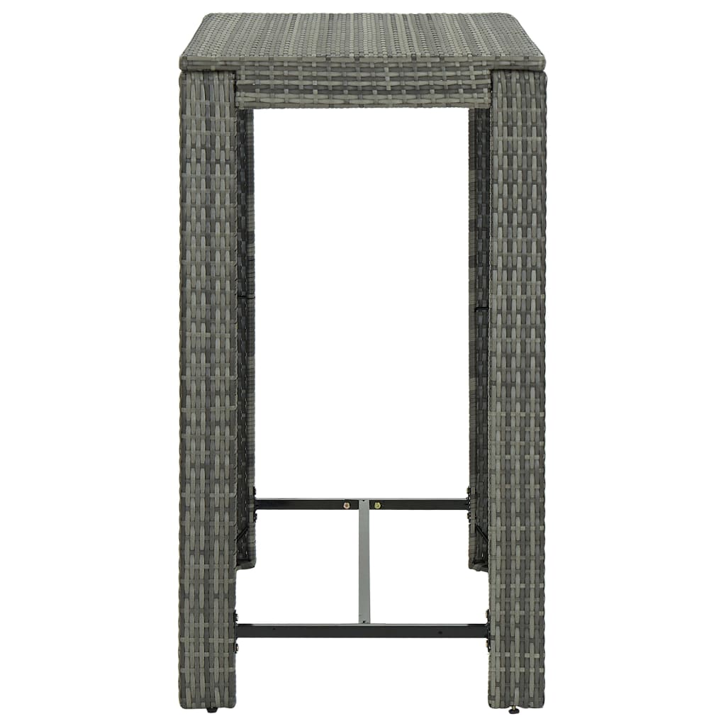 Thumbnail - vidaXL Garten-Bartisch Grau 100x60,5x110,5 cm Poly Rattan
