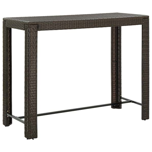 vidaXL aia baarilaud, pruun, 140,5 x 60,5 x 110,5 cm, pol&uuml;rotang