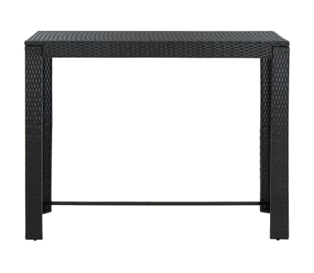 vidaXL Utendørs barbord svart 140,5x60,5x110,5 cm polyrotting