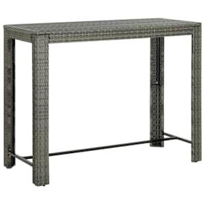 Zahradní barový stůl šedý 140,5 x 60,5 x 110,5 cm polyratan - obrázek 1