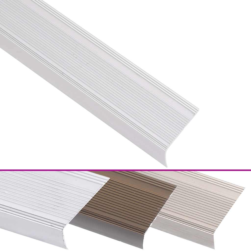 Thumbnail - vidaXL Treppenkantenprofile in L-Form 15 Stk. Aluminium 90 cm Silbern