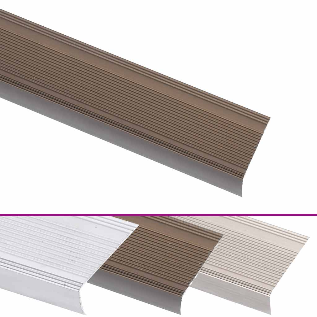 

vidaXL Trapneuzen L-vormig 5 st 90 cm aluminium bruin