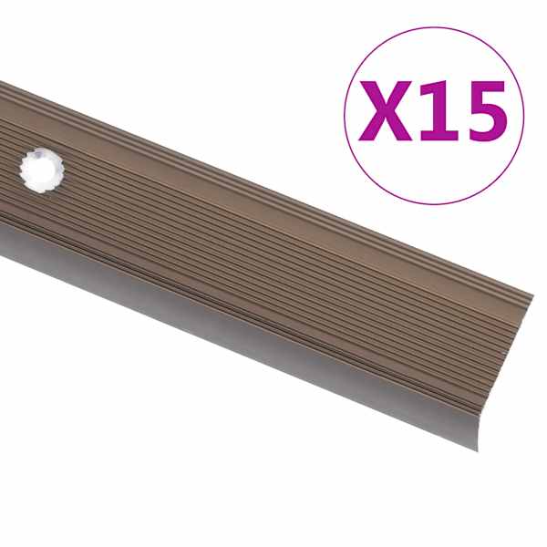 vidaXL trepikaitsmed L-kujulised 15 tk, alumiinium, 90 cm, pruun