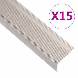 Obroba za stopnice L-oblike 15 kos aluminij 90 cm barva penine