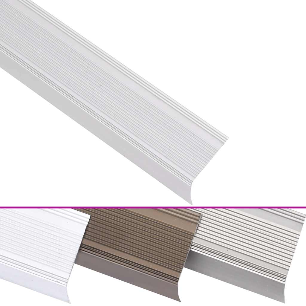 vidaXL Trapneuzen L-vormig 5 st 100 cm aluminium zilverkleurig afbeelding