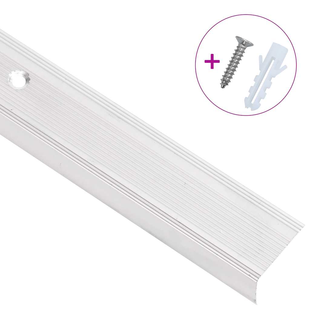 Thumbnail - vidaXL Treppenkantenprofile in L-Form 15 Stk. Aluminium 100 cm Silbern