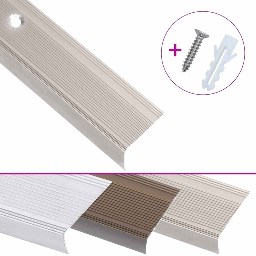 vidaXL Trapneuzen L-vormig 5 st 100 cm aluminium champagnekleurig afbeelding