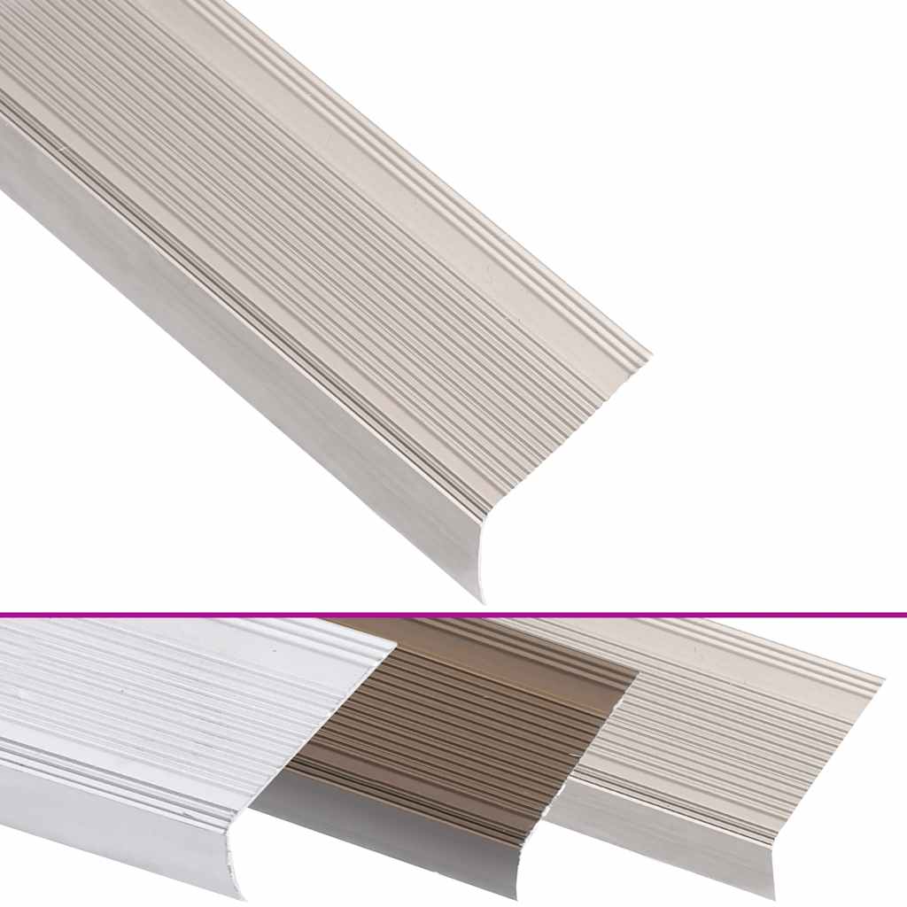 vidaXL Trapneuzen L-vormig 5 st 100 cm aluminium champagnekleurig afbeelding