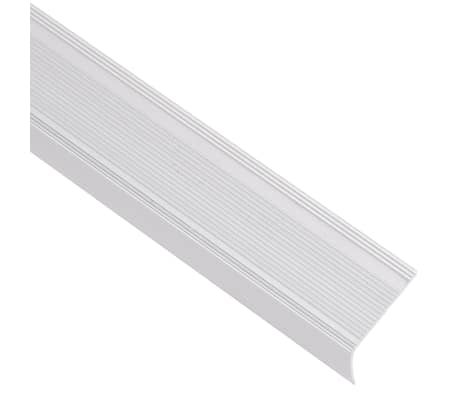 vidaXL Profile trepte &icirc;n formă de L, 5 buc, argintiu, 67 cm, aluminiu