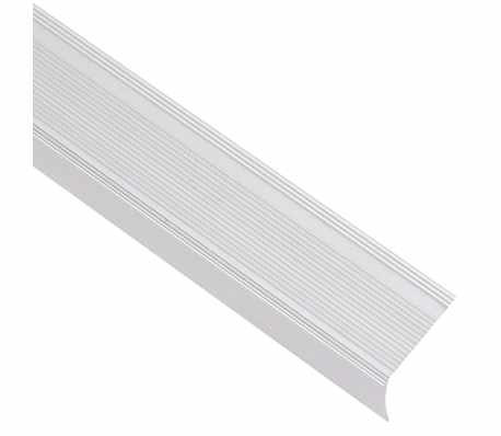 vidaXL Perfis de escada em forma de L 15 pcs 67 cm alum&iacute;nio prateado