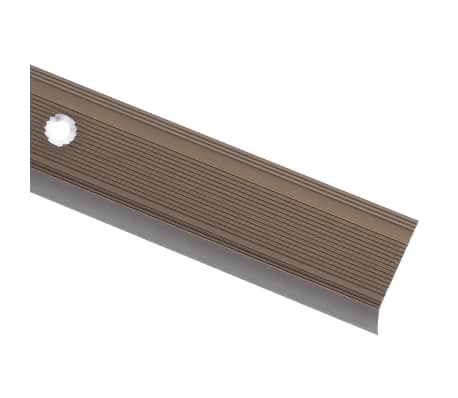 vidaXL حواف درج بشكل حرف L ألومنيوم 30 ق 67 سم بني