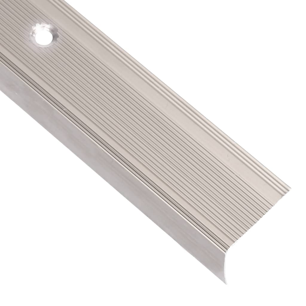 vidaXL Obrobe za stopnice L-oblike 5 kosov aluminij 134cm barva penine
