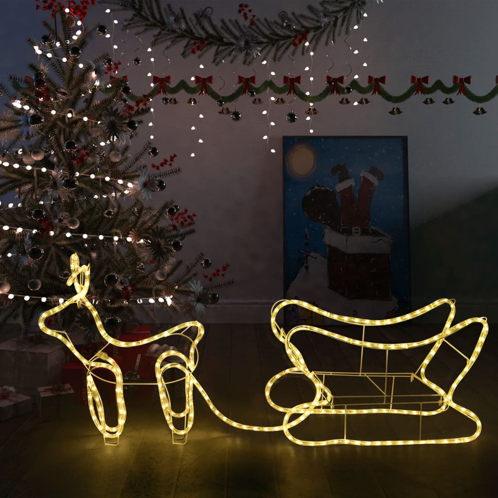 vidaXL Poro ja reki joulukoriste ulkokäyttöön 252 LED-valoa