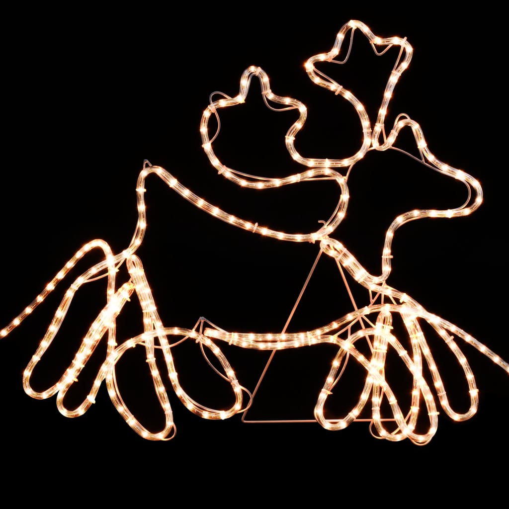 

vidaXL Kerstverlichting 4 XXL rendieren en slee 1548 LED's 500x80 cm