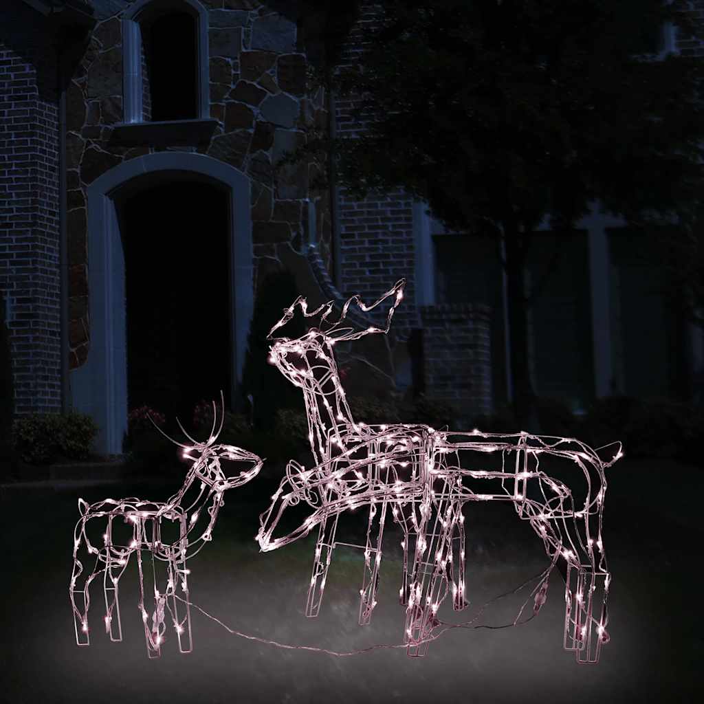 vida XL 3-tlg. LED-Rentiere Set Weihnachtsdekoration 229 LEDs