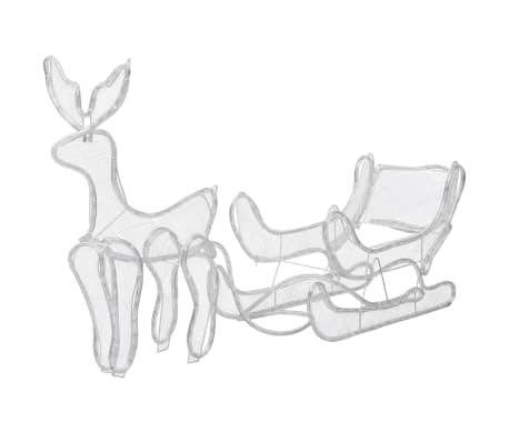 vidaXL Julelysdekorasjon reinsdyr og slede med netting 432 lysdioder