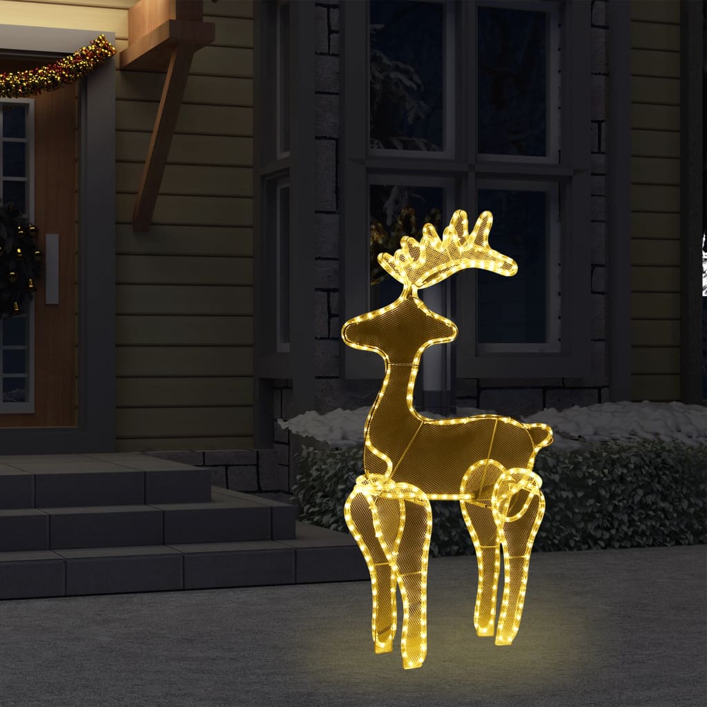 vidaXL Decorațiune de Crăciun ren cu plasă, 306 LED-uri, 60x24x89 cm vidaXL