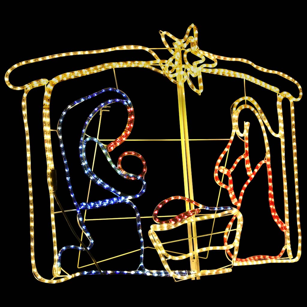 vidaXL Kerstdecoratie kerststal 240 LED's 116x41x87 cm wit, foto 4
