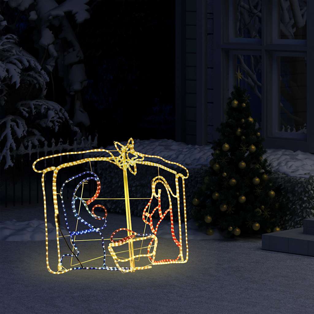 vidaXL Kerstdecoratie kerststal 240 LED's 116x41x87 cm Wit