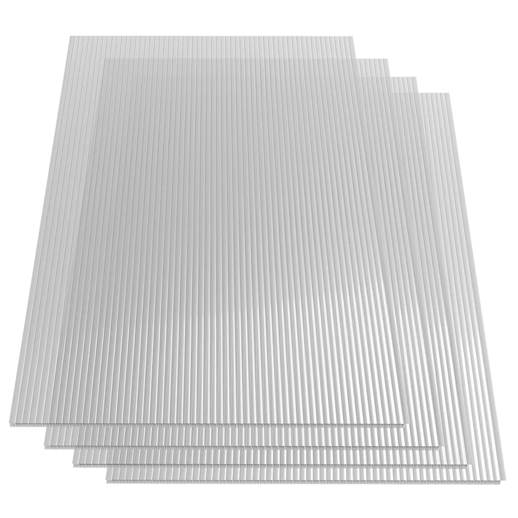 vidaXL Paneles de policarbonato 4 unidades 6 mm 113x60,5 cm