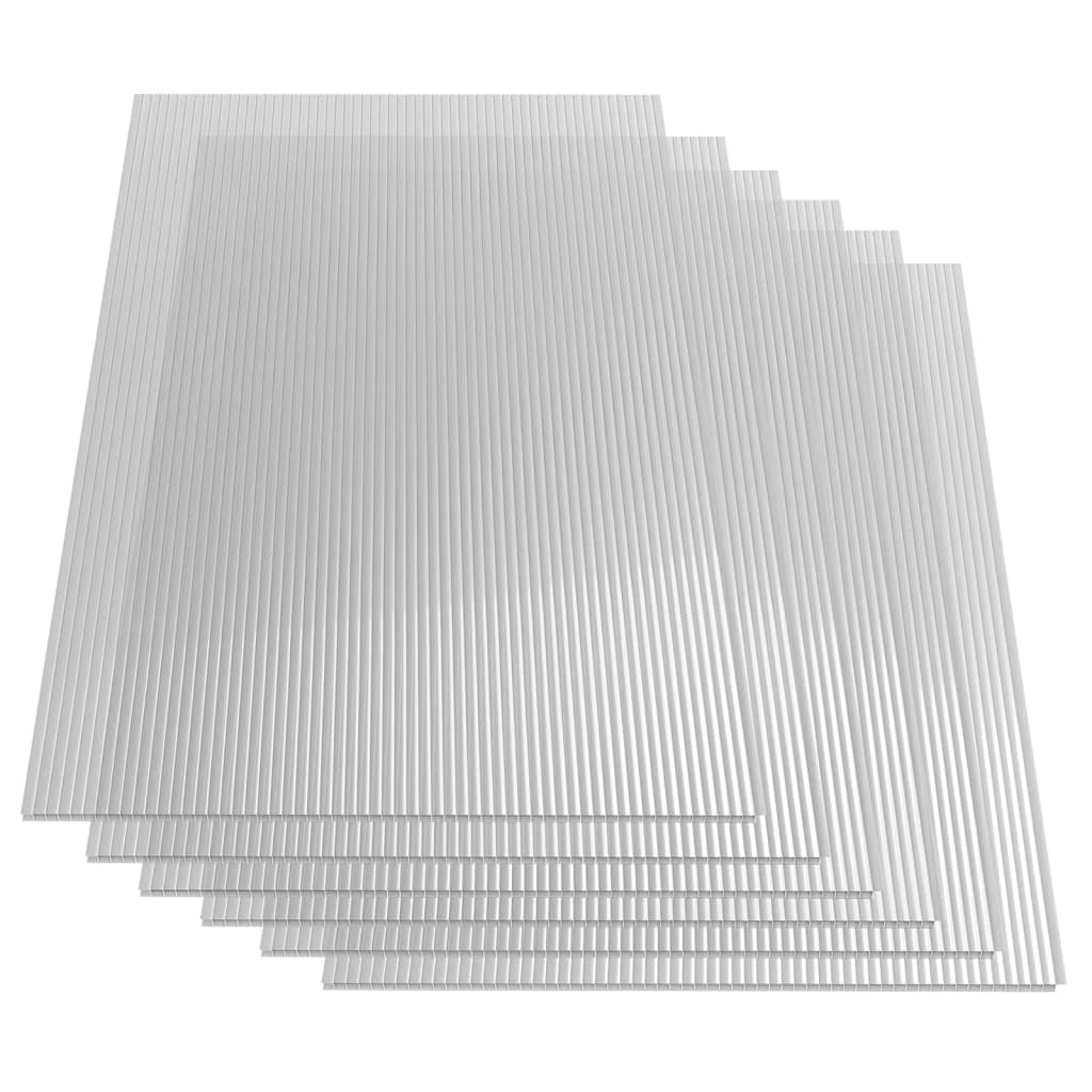 vidaXL Polycarbonatplatten 6 Stk. 6 mm 113×60,5 cm