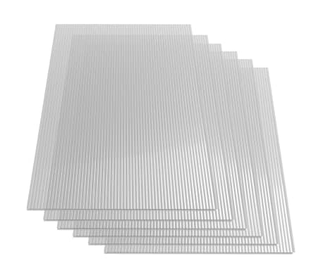 vidaXL Polycarbonate Sheets 6 pcs 6 mm 113x60.5 cm