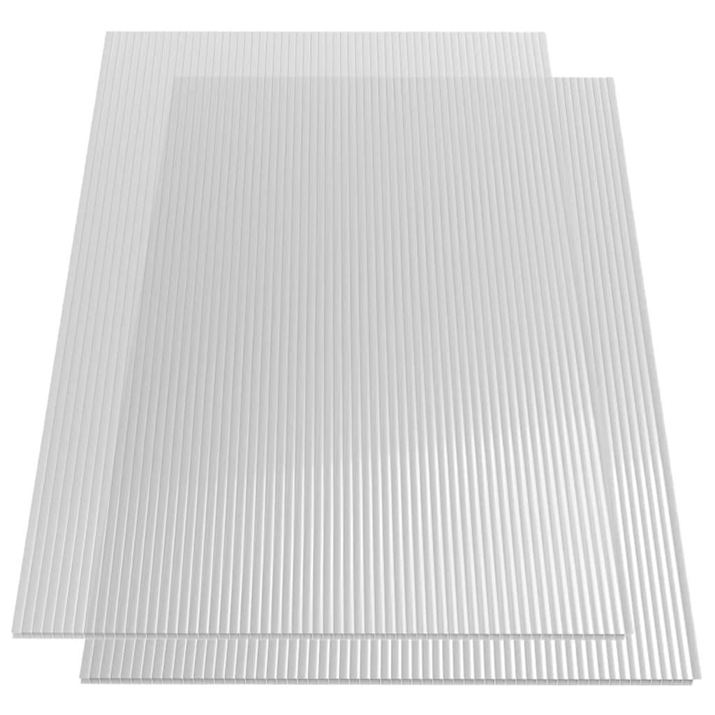 vidaXL Polycarbonatplatten 2 Stk. 4 mm 121×60,5 cm
