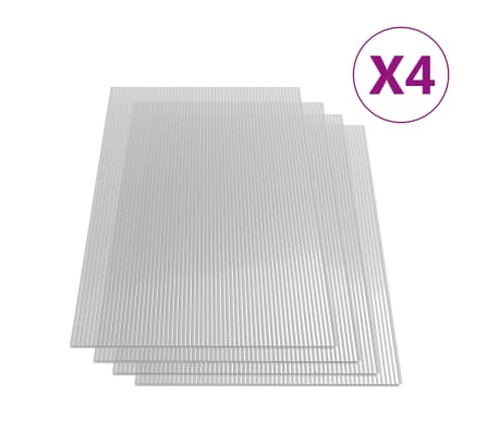 vidaXL 4x Feuilles de Polycarbonate Serre D/ôme G/éod/ésique Projet de Construction Incassable R/ésistant aux Intemp/éries 4 mm 113x60,5 cm