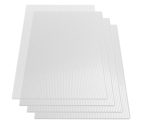 vidaXL Polycarbonatplatten 4 Stk. 4 mm 121×60,5 cm
