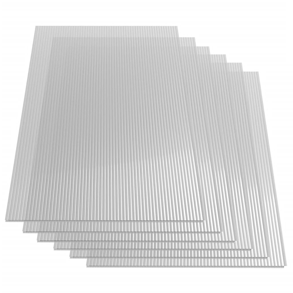 vidaXL Polycarbonate Sheets 6 pcs 6 mm 140x61 cm