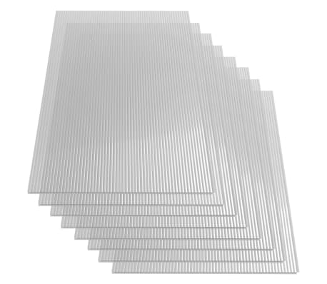 vidaXL Polycarbonate Sheets 8 pcs 6 mm 140x61 cm