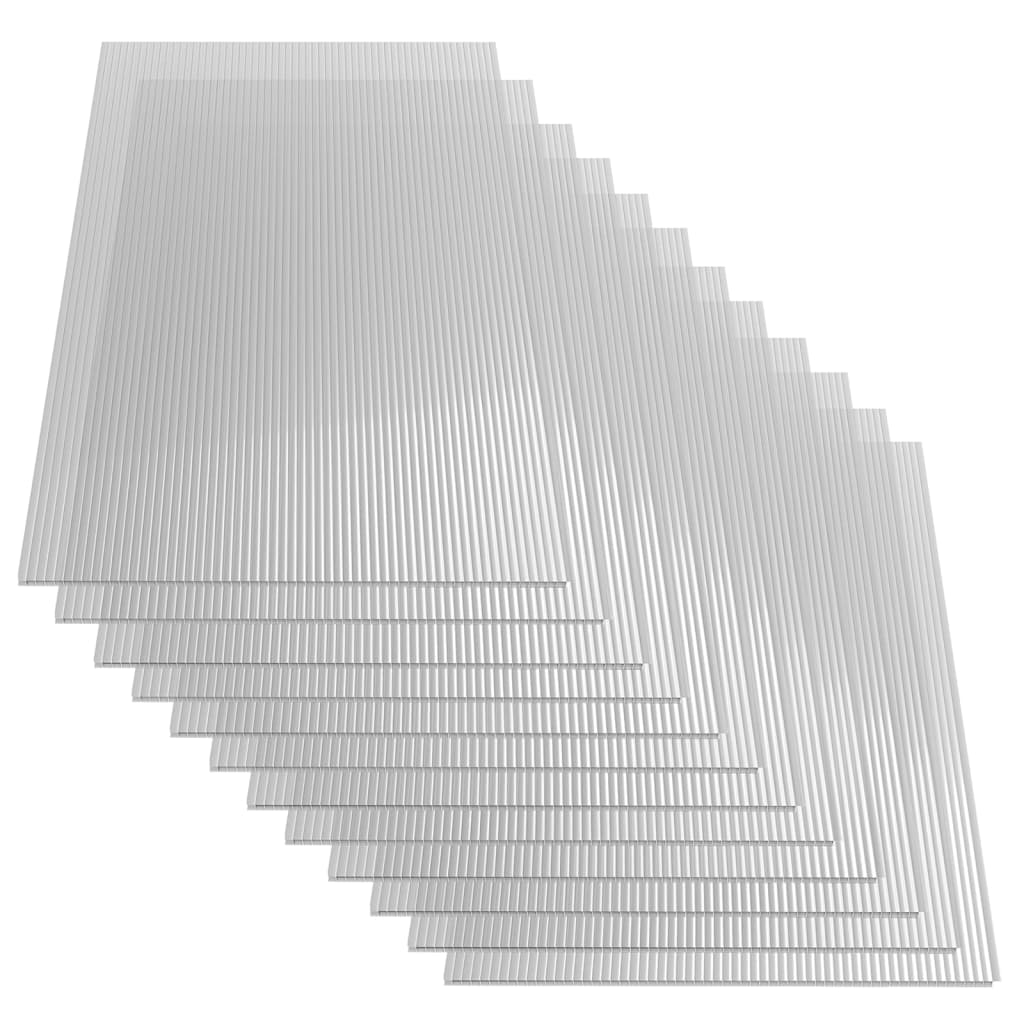vidaXL Polycarbonate Sheets 12 pcs 6 mm 140x61 cm