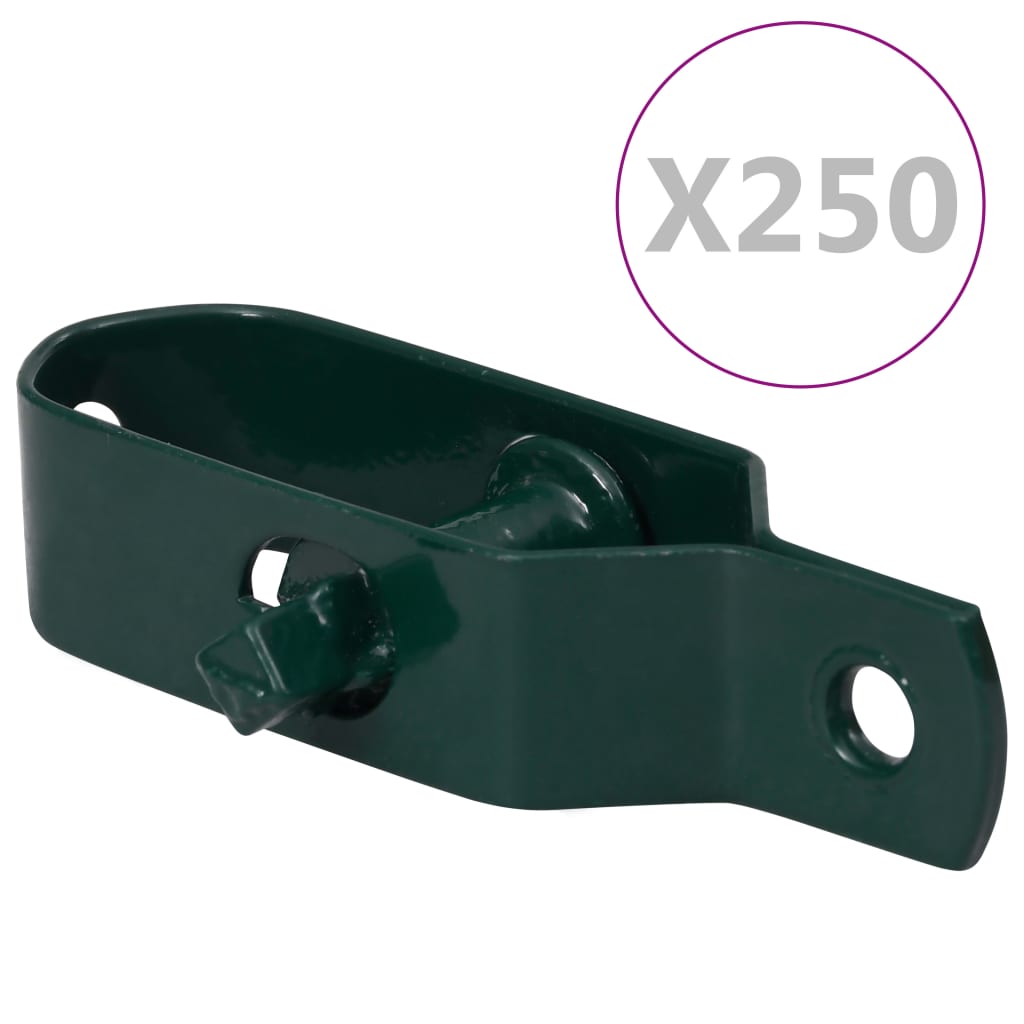 vidaXL Dispozitiv tensionare sârmă gard, 250 buc., verde, oțel, 90 mm vidaXL