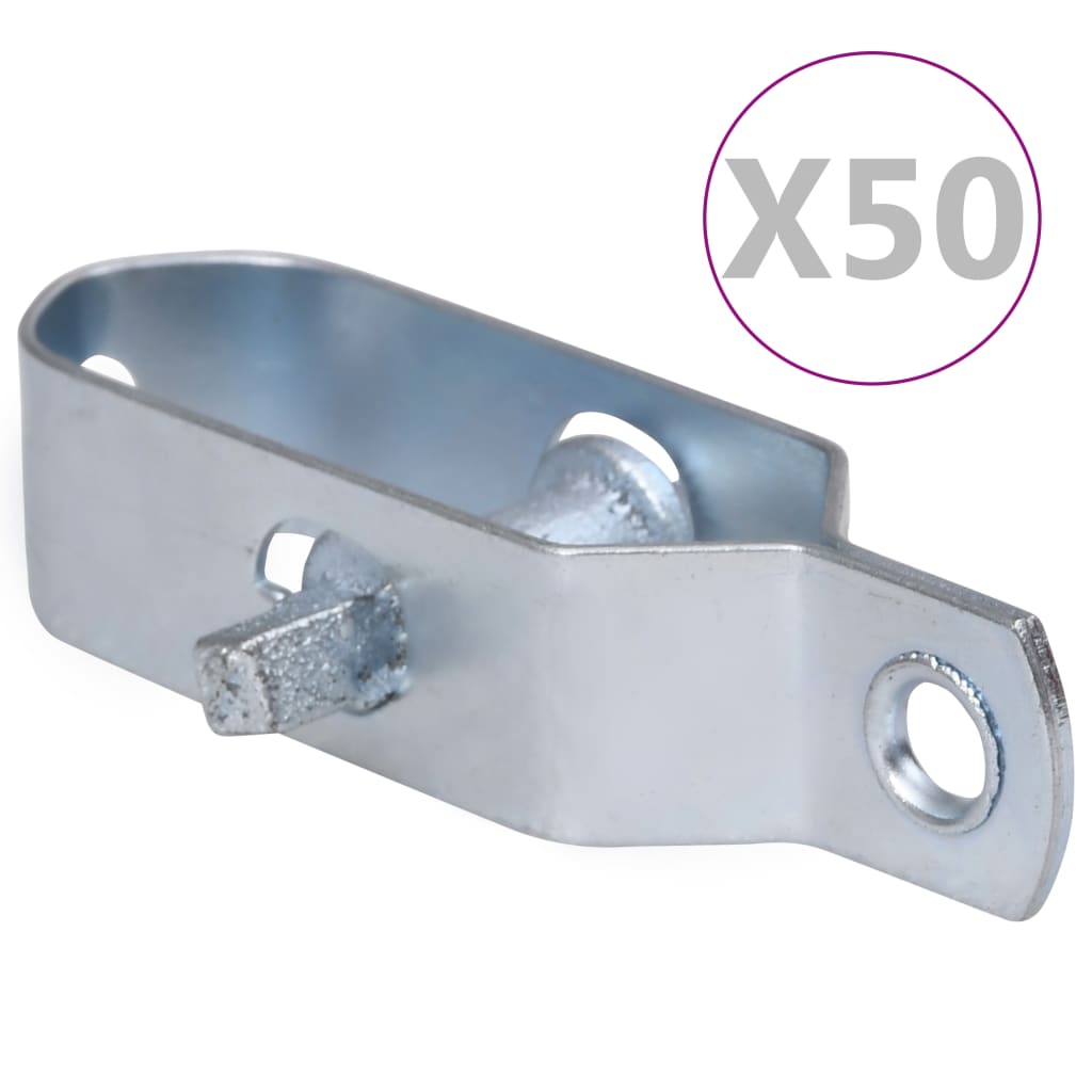 vidaXL Dispozitive tensionare sârmă gard 50 buc. argintiu 90 mm oțel vidaxl.ro
