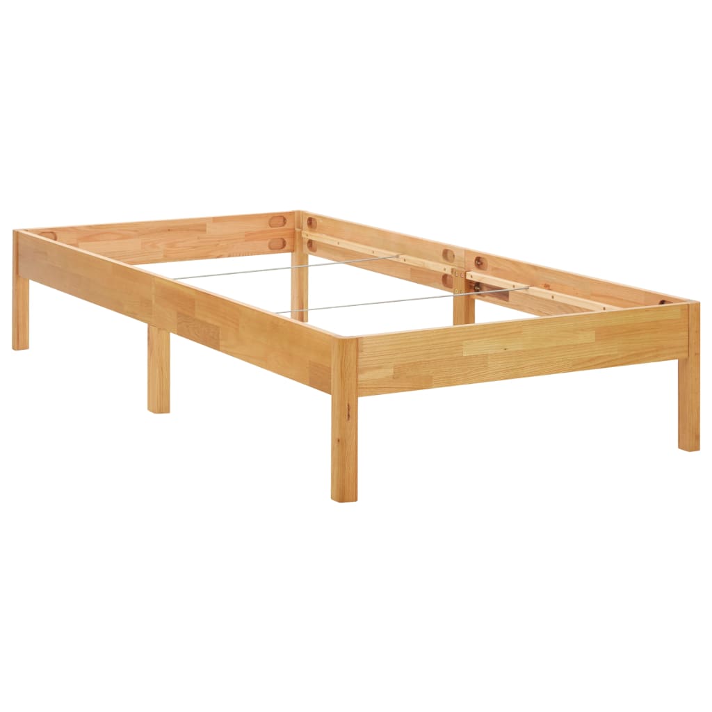 vidaXL Estructura de cama de madera maciza de roble 90x200 cm