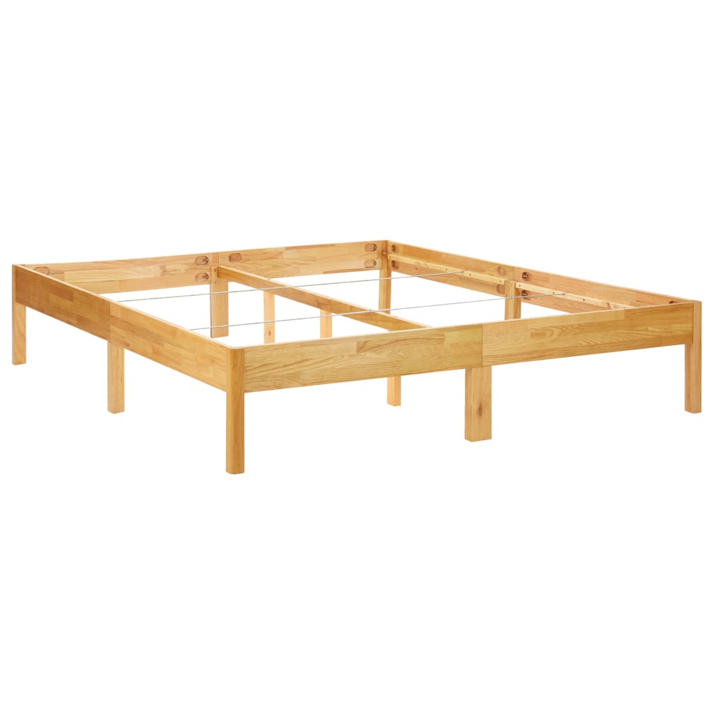 vidaXL Rama łóżka, lite drewno dębowe, 180 x 200 cm