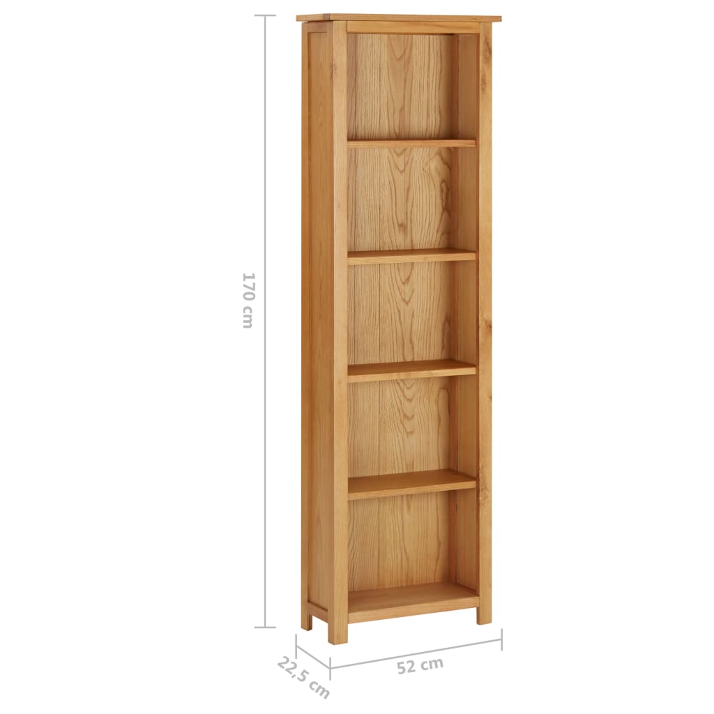 Biblioteca 52x22 vidaXL,5x170 cm, lemn masiv de stejar, 13.4 kg 1 8720286006795 g en hd 5