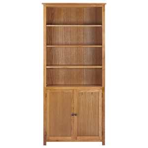 vidaXL Βιβλιοθήκη με 2 Πόρτες 90 x 30 x 200 εκ. Μασίφ Ξύλο Δρυός